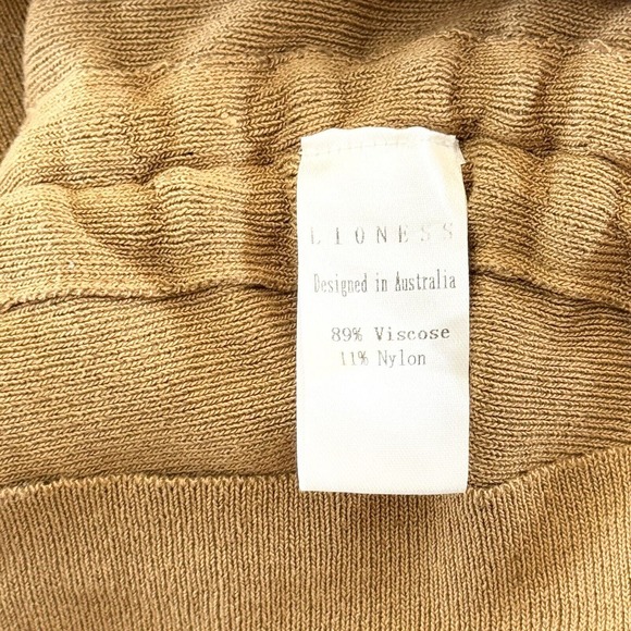 Lioness Military Minds Ruched Mini Bodycon Adjustable Tank Dress Sz XL, Camel - Picture 9 of 12
